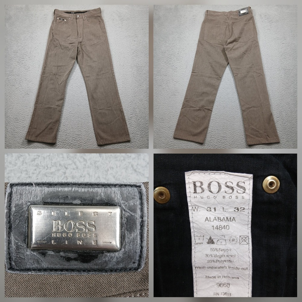 Hugo Boss Alabama Pants Men's 31x32 Brown Wool Blend Select Line